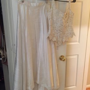 Raw Silk long Skirt & Sexy Bustier